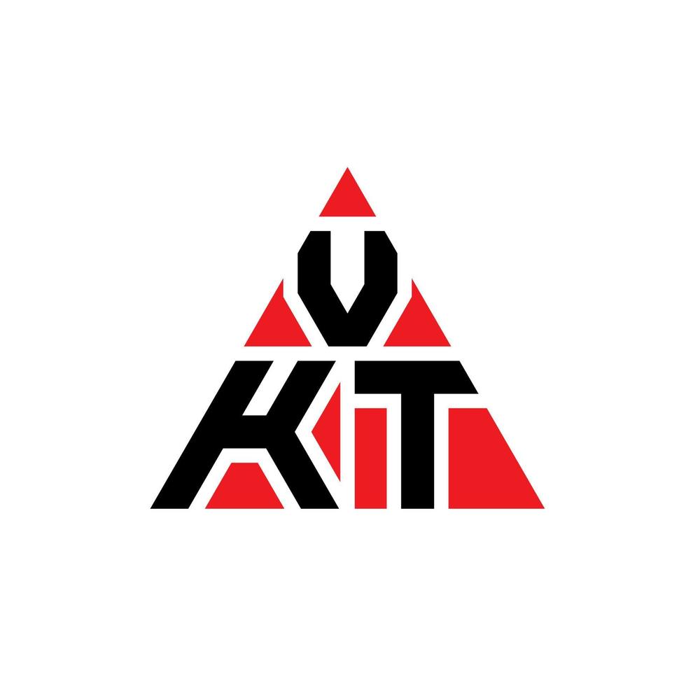 création de logo de lettre triangle vkt avec forme de triangle. monogramme de conception de logo triangle vkt. modèle de logo vectoriel triangle vkt avec couleur rouge. logo triangulaire vkt logo simple, élégant et luxueux.