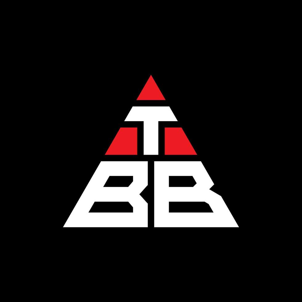 création de logo de lettre triangle tbb avec forme de triangle. monogramme de conception de logo triangle tbb. modèle de logo vectoriel triangle tbb avec couleur rouge. logo triangulaire tbb logo simple, élégant et luxueux.