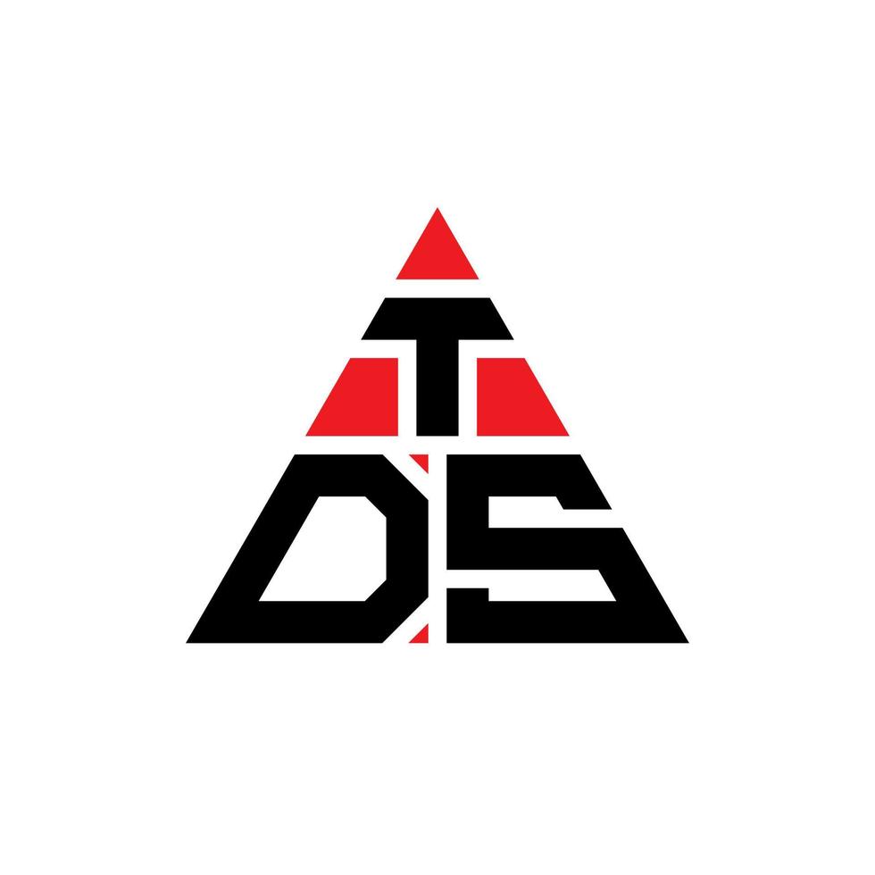 création de logo de lettre triangle tds avec forme de triangle. monogramme de conception de logo triangle tds. modèle de logo vectoriel triangle tds avec couleur rouge. logo triangulaire tds logo simple, élégant et luxueux.