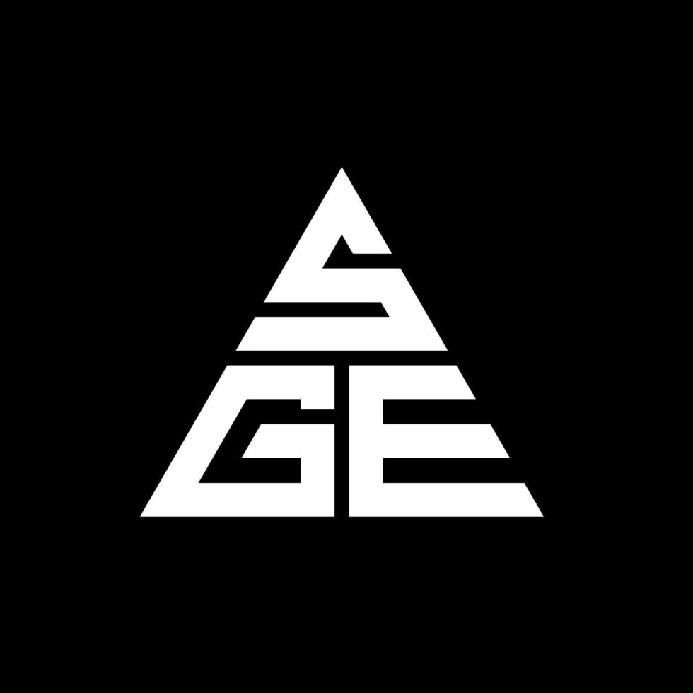 création de logo de lettre triangle sge avec forme de triangle. monogramme de conception de logo triangle sge. modèle de logo vectoriel triangle sge avec couleur rouge. logo triangulaire sge logo simple, élégant et luxueux.