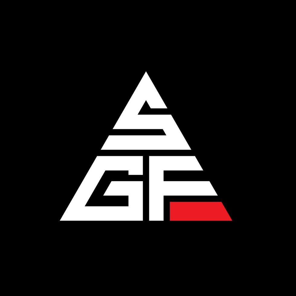 création de logo de lettre triangle sgf avec forme de triangle. monogramme de conception de logo triangle sgf. modèle de logo vectoriel triangle sgf avec couleur rouge. logo triangulaire sgf logo simple, élégant et luxueux.