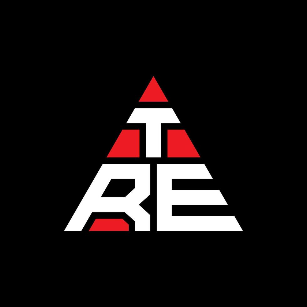 création de logo de lettre triangle tre avec forme de triangle. monogramme de conception de logo triangle tre. modèle de logo vectoriel triangle tre avec couleur rouge. tre logo triangulaire logo simple, élégant et luxueux.