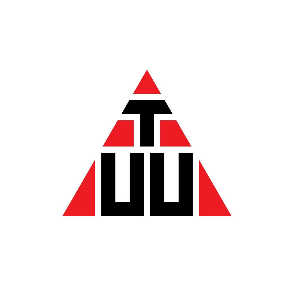 création de logo de lettre triangle tuu avec forme de triangle. monogramme de conception de logo triangle tuu. modèle de logo vectoriel triangle tuu avec couleur rouge. logo triangulaire tuu logo simple, élégant et luxueux.