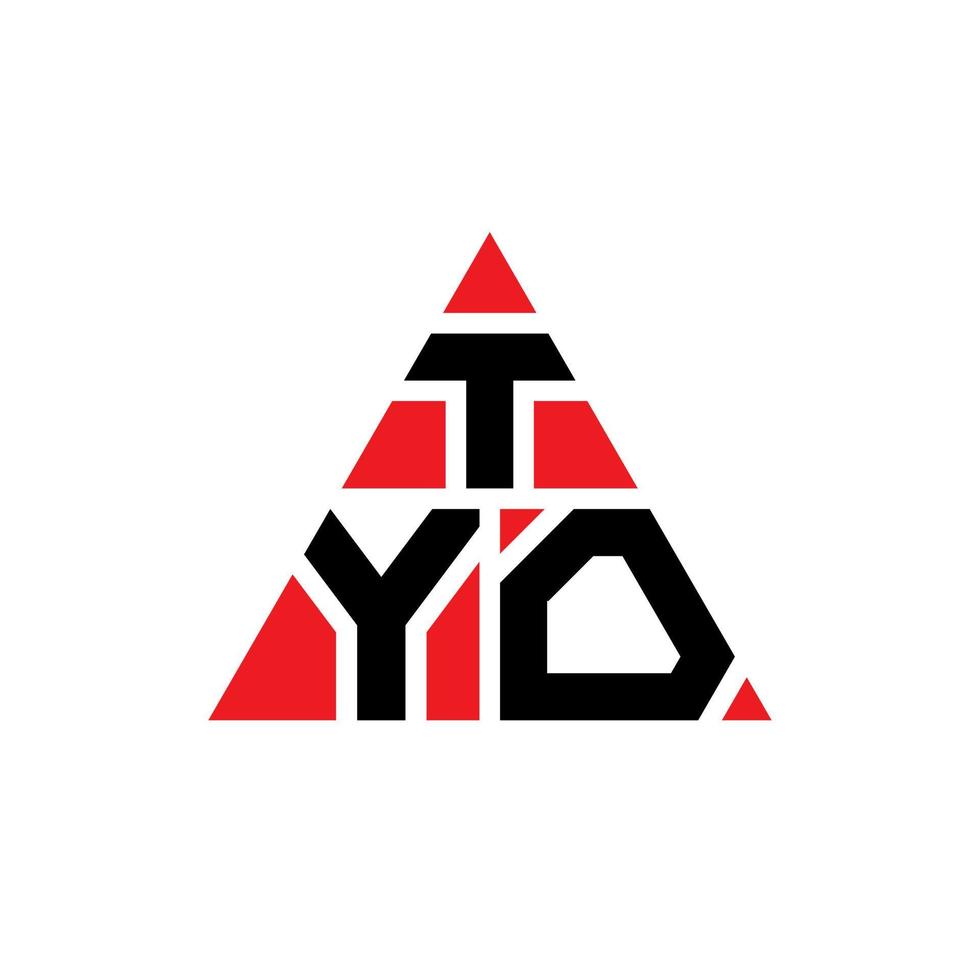 création de logo de lettre triangle tyo avec forme de triangle. monogramme de conception de logo triangle tyo. modèle de logo vectoriel triangle tyo avec couleur rouge. logo triangulaire tyo logo simple, élégant et luxueux.