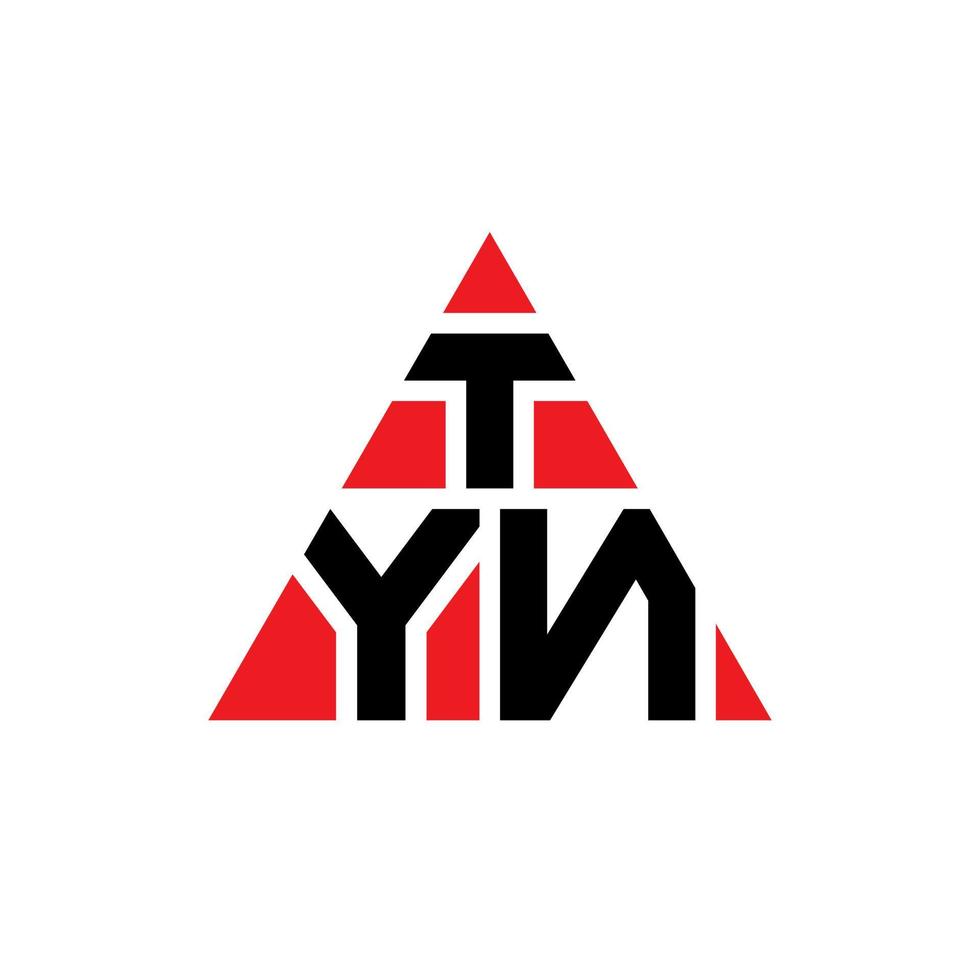 création de logo de lettre triangle tyn avec forme de triangle. monogramme de conception de logo triangle tyn. modèle de logo vectoriel triangle tyn avec couleur rouge. logo triangulaire tyn logo simple, élégant et luxueux.