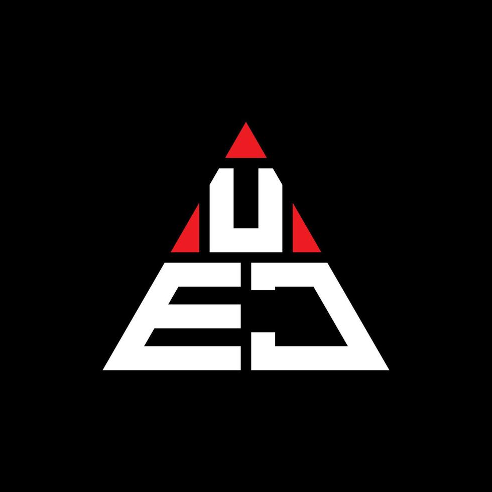 création de logo de lettre triangle uej avec forme de triangle. monogramme de conception de logo triangle uej. modèle de logo vectoriel triangle uej avec couleur rouge. logo triangulaire uej logo simple, élégant et luxueux.