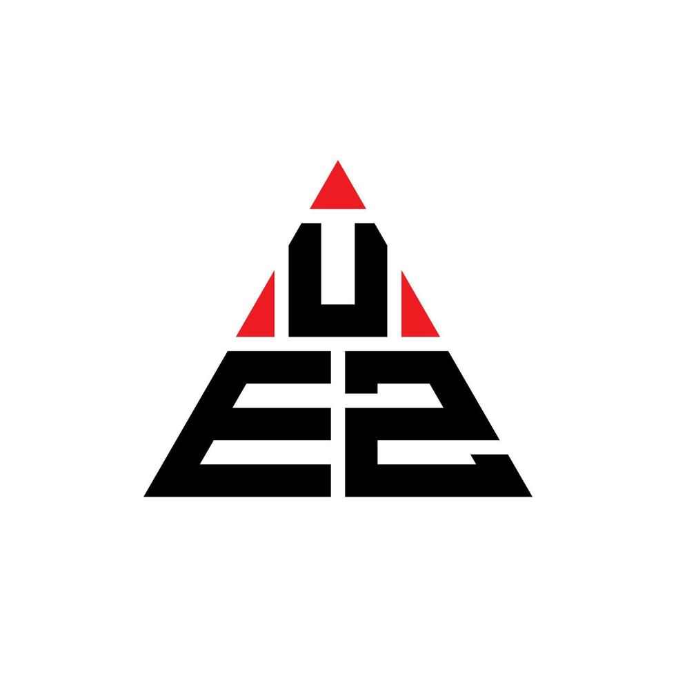 création de logo de lettre triangle uez avec forme de triangle. monogramme de conception de logo triangle uez. modèle de logo vectoriel triangle uez avec couleur rouge. logo triangulaire uez logo simple, élégant et luxueux.