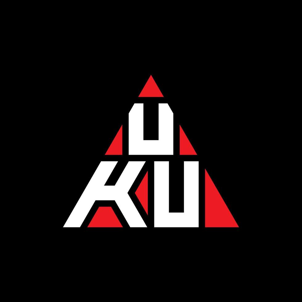 création de logo de lettre triangle uku avec forme de triangle. monogramme de conception de logo triangle uku. modèle de logo vectoriel triangle uku avec couleur rouge. logo triangulaire uku logo simple, élégant et luxueux.