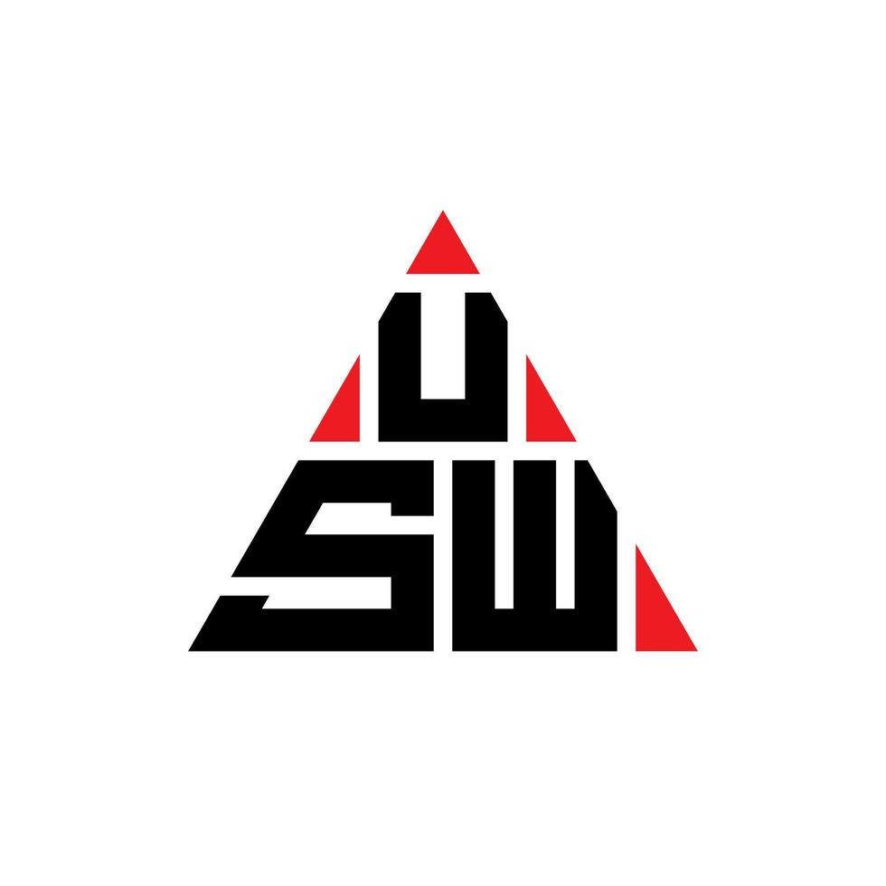 création de logo de lettre triangle usw avec forme de triangle. monogramme de conception de logo triangle usw. modèle de logo vectoriel triangle usw avec couleur rouge. usw logo triangulaire logo simple, élégant et luxueux.