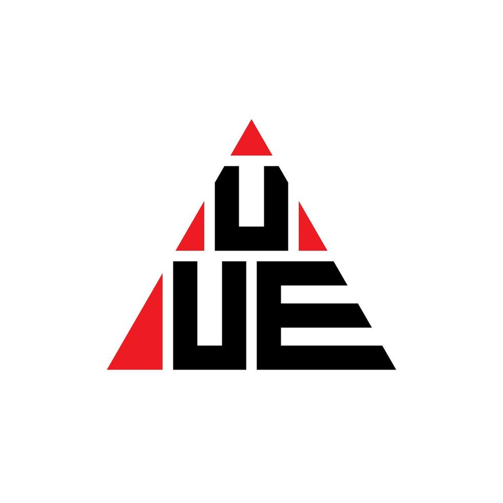 création de logo de lettre triangle uue avec forme de triangle. uue monogramme de conception de logo triangle. modèle de logo vectoriel triangle uue avec couleur rouge. uue logo triangulaire logo simple, élégant et luxueux.