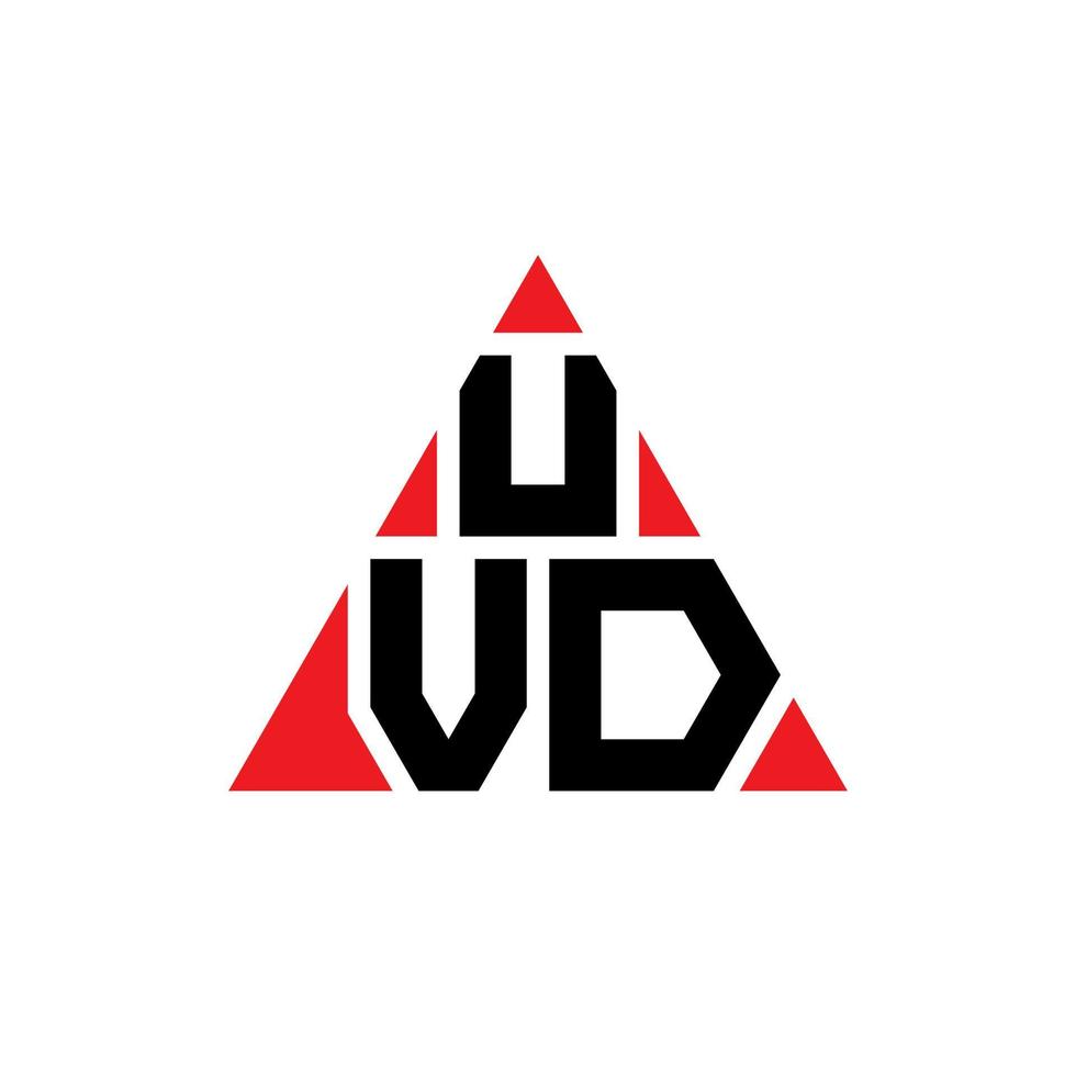 création de logo de lettre triangle uvd avec forme de triangle. monogramme de conception de logo triangle uvd. modèle de logo vectoriel triangle uvd avec couleur rouge. logo triangulaire uvd logo simple, élégant et luxueux.
