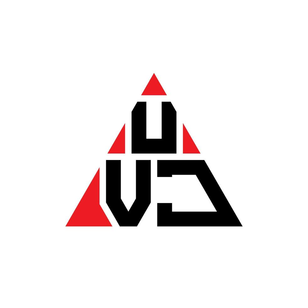 création de logo de lettre triangle uvj avec forme de triangle. monogramme de conception de logo triangle uvj. modèle de logo vectoriel triangle uvj avec couleur rouge. logo triangulaire uvj logo simple, élégant et luxueux.