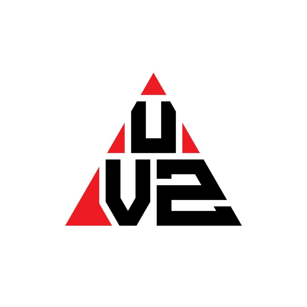 création de logo de lettre triangle uvz avec forme de triangle. monogramme de conception de logo triangle uvz. modèle de logo vectoriel triangle uvz avec couleur rouge. logo triangulaire uvz logo simple, élégant et luxueux.