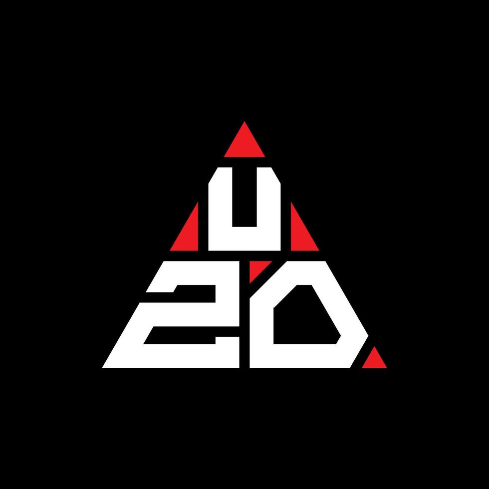 création de logo de lettre triangle uzo avec forme de triangle. monogramme de conception de logo triangle uzo. modèle de logo vectoriel triangle uzo avec couleur rouge. logo triangulaire uzo logo simple, élégant et luxueux.