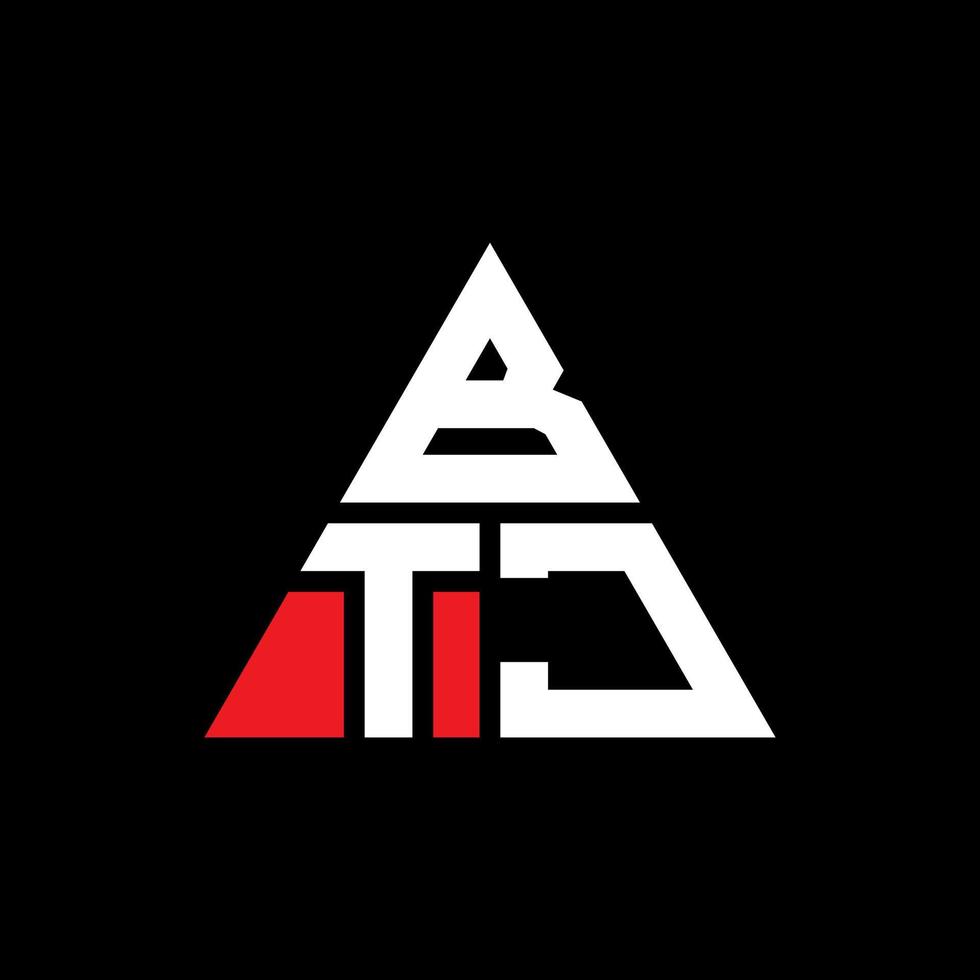 création de logo de lettre triangle btj avec forme de triangle. monogramme de conception de logo triangle btj. modèle de logo vectoriel triangle btj avec couleur rouge. logo triangulaire btj logo simple, élégant et luxueux.