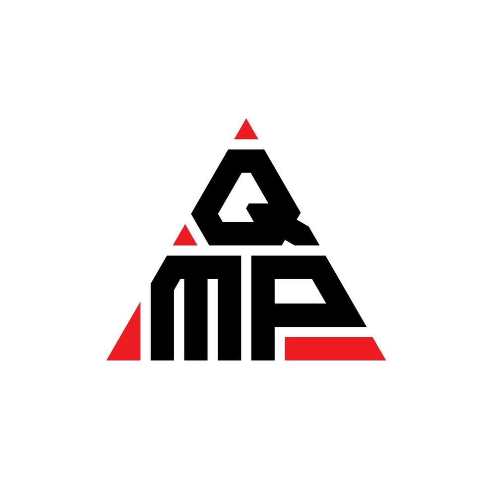 création de logo de lettre triangle qmp avec forme de triangle. monogramme de conception de logo triangle qmp. modèle de logo vectoriel triangle qmp avec couleur rouge. logo triangulaire qmp logo simple, élégant et luxueux.