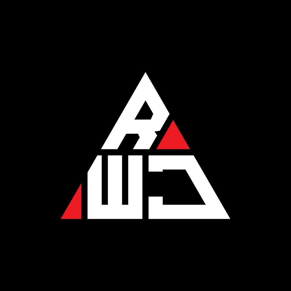 création de logo de lettre triangle rwj avec forme de triangle. monogramme de conception de logo triangle rwj. modèle de logo vectoriel triangle rwj avec couleur rouge. logo triangulaire rwj logo simple, élégant et luxueux.