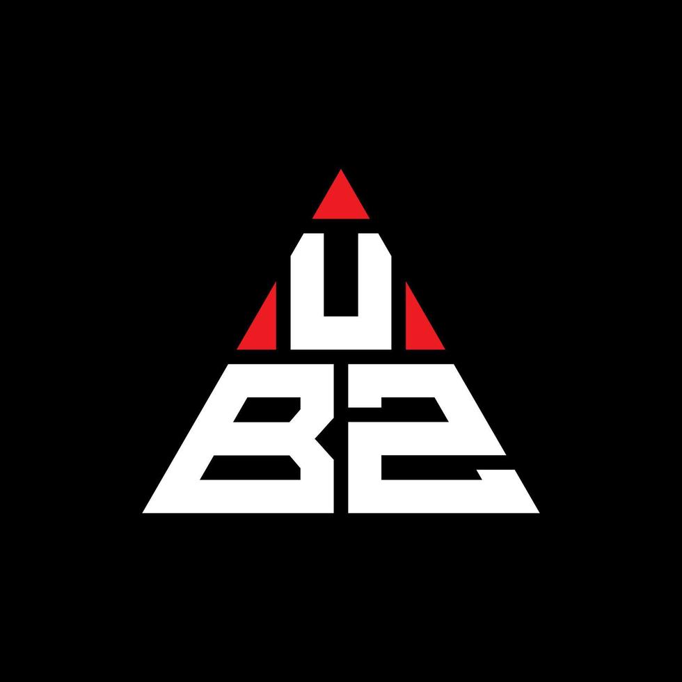 création de logo de lettre triangle ubz avec forme de triangle. monogramme de conception de logo triangle ubz. modèle de logo vectoriel triangle ubz avec couleur rouge. logo triangulaire ubz logo simple, élégant et luxueux.