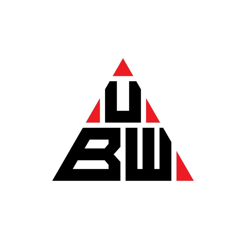 création de logo de lettre triangle ubw avec forme de triangle. monogramme de conception de logo triangle ubw. modèle de logo vectoriel triangle ubw avec couleur rouge. logo triangulaire ubw logo simple, élégant et luxueux.
