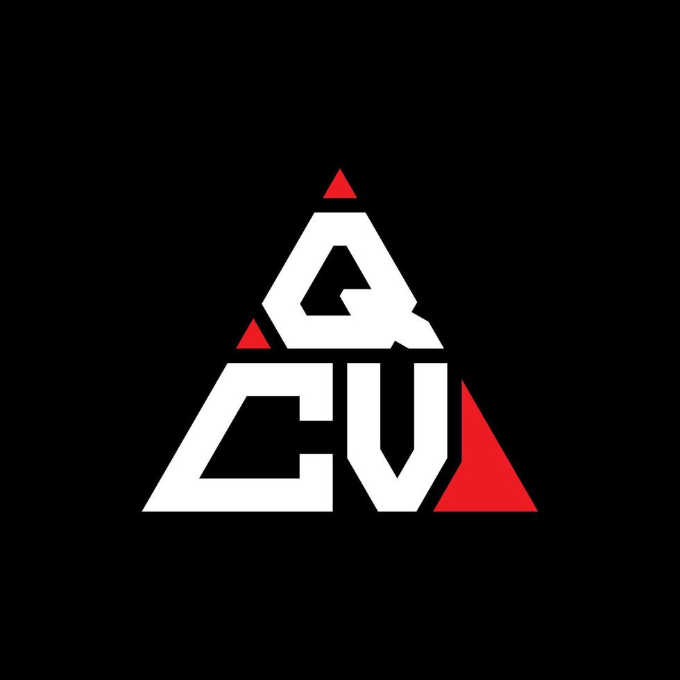 création de logo de lettre triangle qcv avec forme de triangle. monogramme de conception de logo triangle qcv. modèle de logo vectoriel triangle qcv avec couleur rouge. qcv logo triangulaire logo simple, élégant et luxueux.