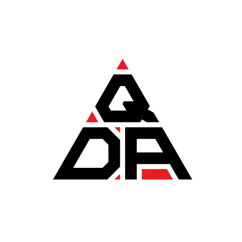 création de logo de lettre triangle qda avec forme de triangle. monogramme de conception de logo qda triangle. modèle de logo vectoriel triangle qda avec couleur rouge. qda logo triangulaire logo simple, élégant et luxueux.