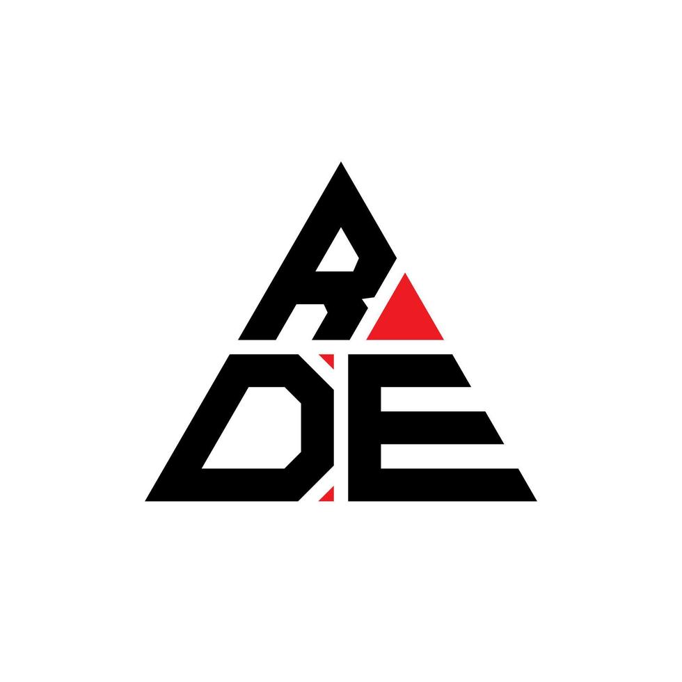 création de logo de lettre triangle rde avec forme de triangle. monogramme de conception de logo triangle rde. modèle de logo vectoriel triangle rde avec couleur rouge. logo triangulaire rde logo simple, élégant et luxueux.