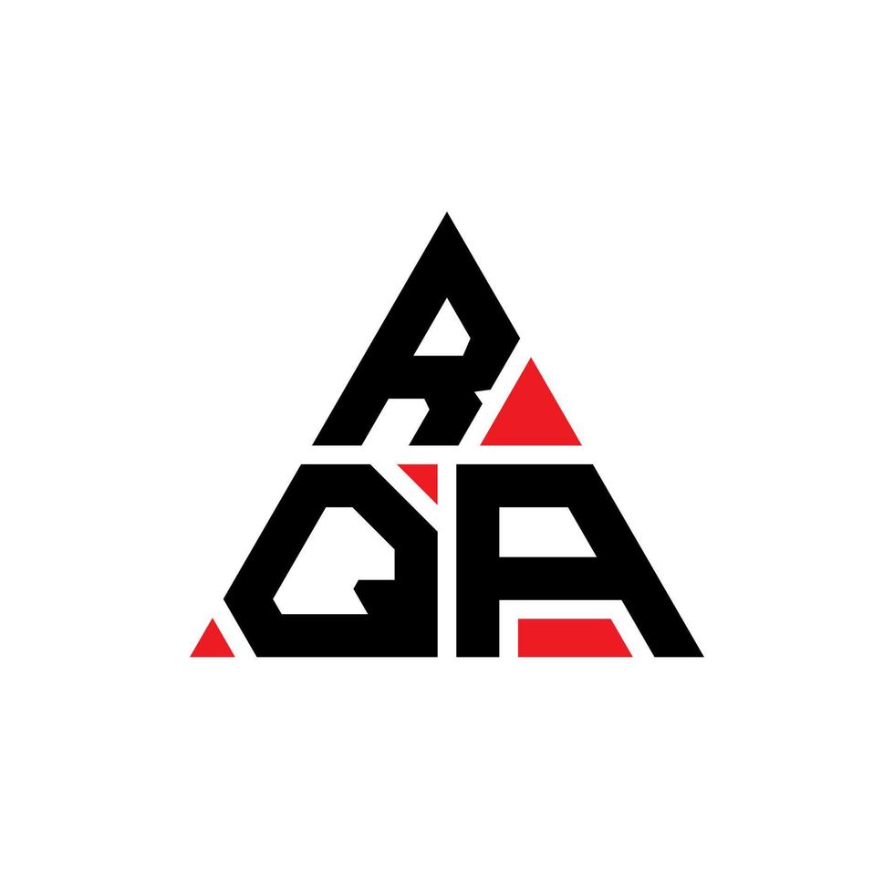création de logo de lettre triangle rqa avec forme de triangle. monogramme de conception de logo triangle rqa. modèle de logo vectoriel triangle rqa avec couleur rouge. logo triangulaire rqa logo simple, élégant et luxueux.