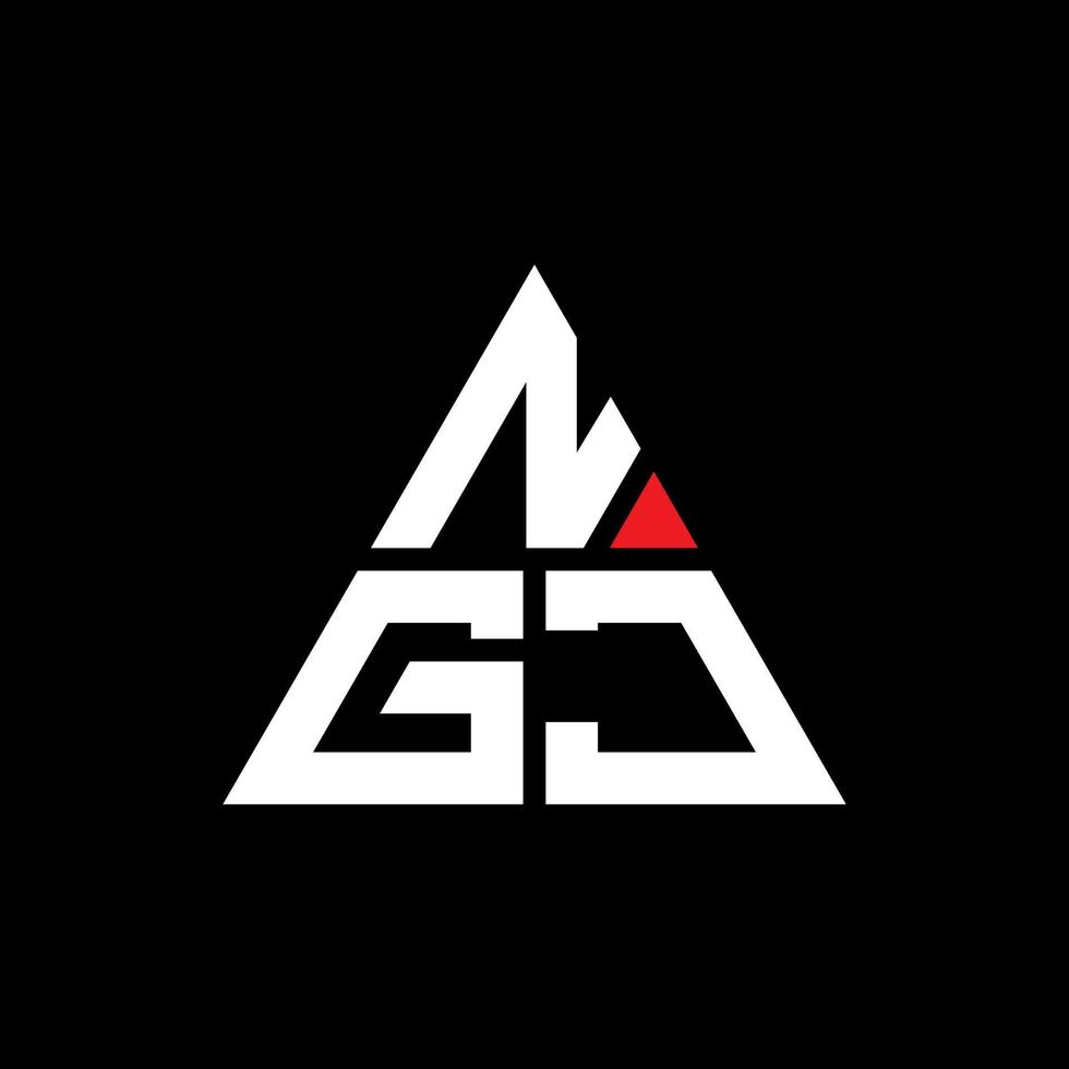 création de logo de lettre triangle ngj avec forme de triangle. monogramme de conception de logo triangle ngj. modèle de logo vectoriel triangle ngj avec couleur rouge. logo triangulaire ngj logo simple, élégant et luxueux.