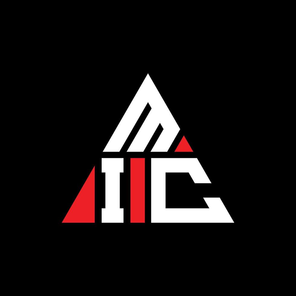 création de logo de lettre de triangle micro avec forme de triangle. monogramme de conception de logo de triangle de micro. modèle de logo vectoriel triangle micro avec couleur rouge. logo triangulaire mic logo simple, élégant et luxueux.