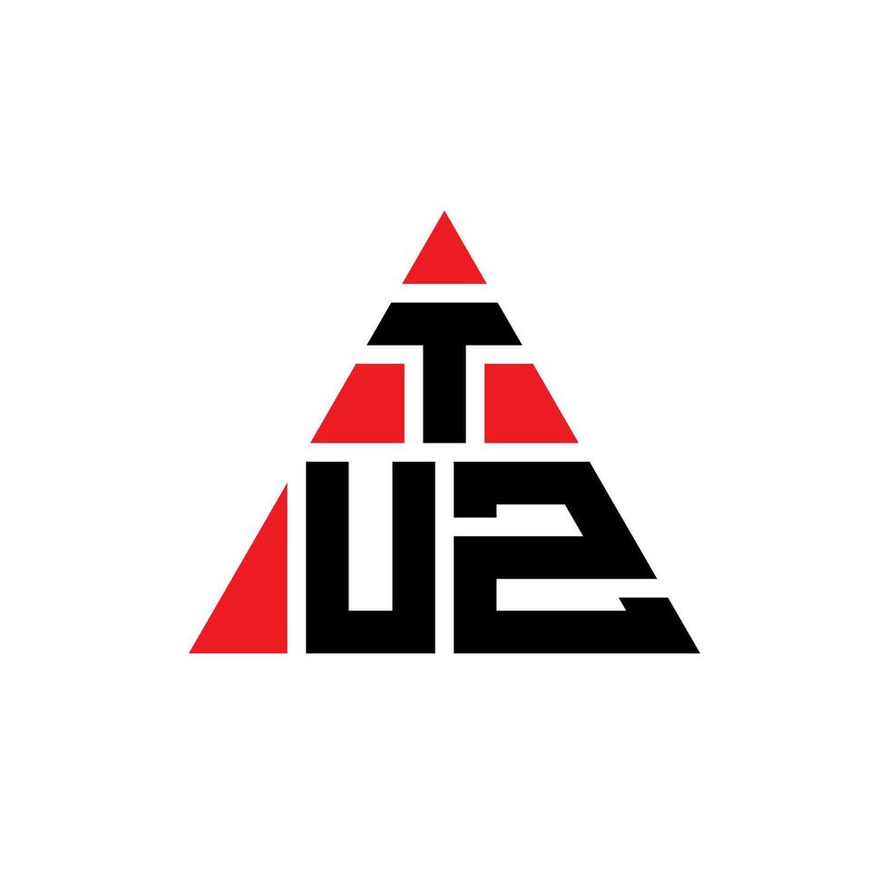 création de logo de lettre triangle tuz avec forme de triangle. monogramme de conception de logo triangle tuz. modèle de logo vectoriel triangle tuz avec couleur rouge. logo triangulaire tuz logo simple, élégant et luxueux.