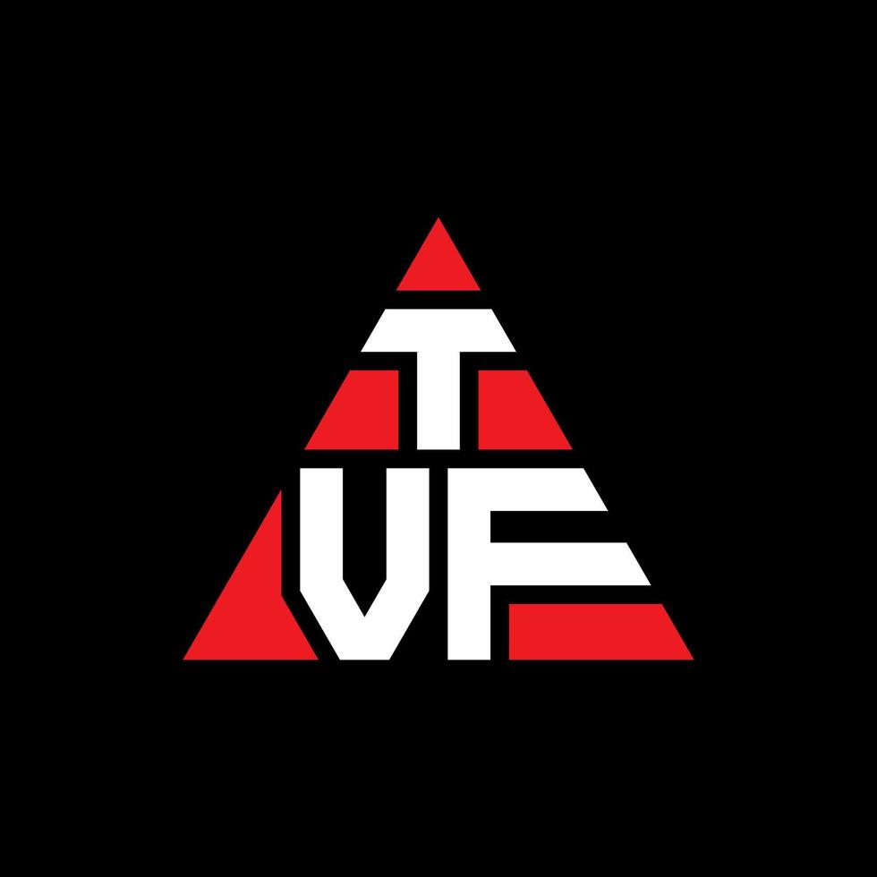 création de logo de lettre triangle tvf avec forme de triangle. monogramme de conception de logo triangle tvf. modèle de logo vectoriel triangle tvf avec couleur rouge. logo triangulaire tvf logo simple, élégant et luxueux.
