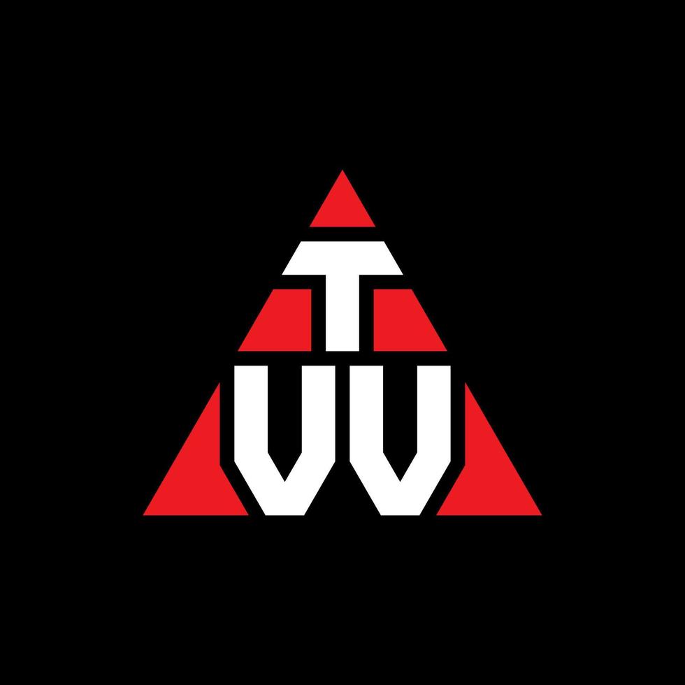 création de logo de lettre triangle tvv avec forme de triangle. monogramme de conception de logo triangle tvv. modèle de logo vectoriel triangle tvv avec couleur rouge. logo triangulaire tvv logo simple, élégant et luxueux.