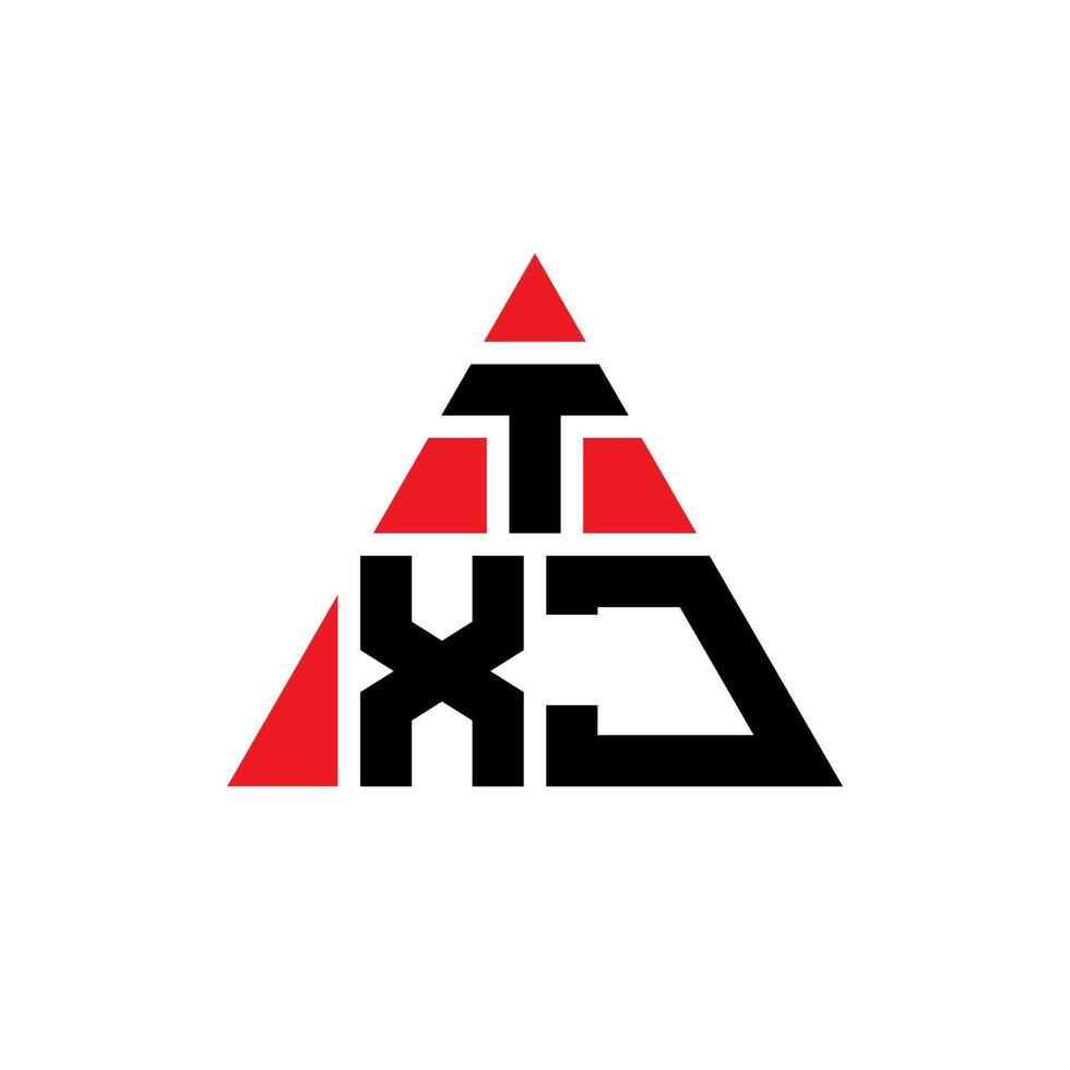 création de logo de lettre triangle txj avec forme de triangle. monogramme de conception de logo triangle txj. modèle de logo vectoriel triangle txj avec couleur rouge. logo triangulaire txj logo simple, élégant et luxueux.