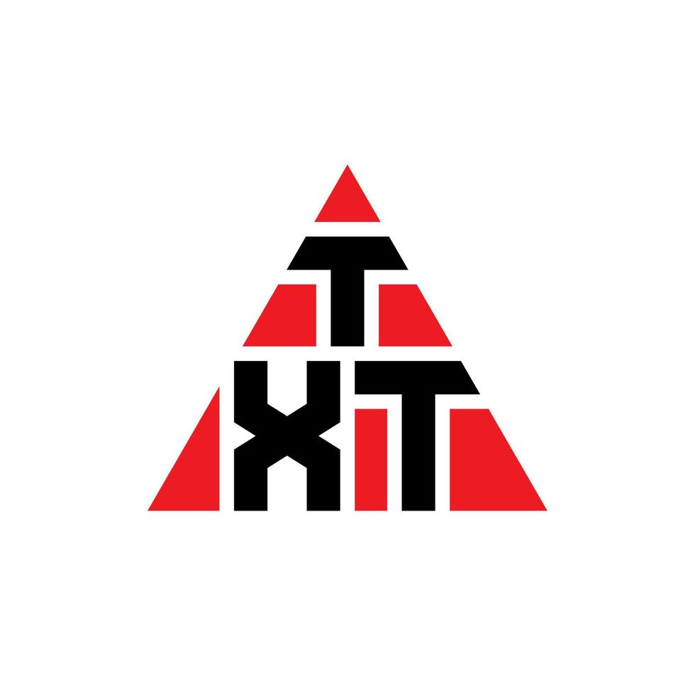 création de logo de lettre triangle txt avec forme de triangle. monogramme de conception de logo triangle txt. modèle de logo vectoriel triangle txt avec couleur rouge. txt logo triangulaire logo simple, élégant et luxueux.
