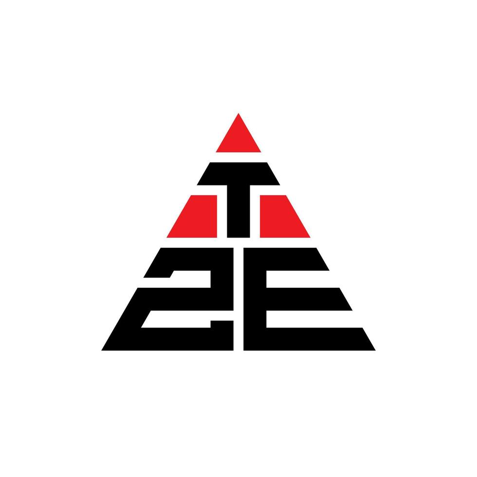 création de logo de lettre triangle tze avec forme de triangle. monogramme de conception de logo triangle tze. modèle de logo vectoriel triangle tze avec couleur rouge. tze logo triangulaire logo simple, élégant et luxueux.