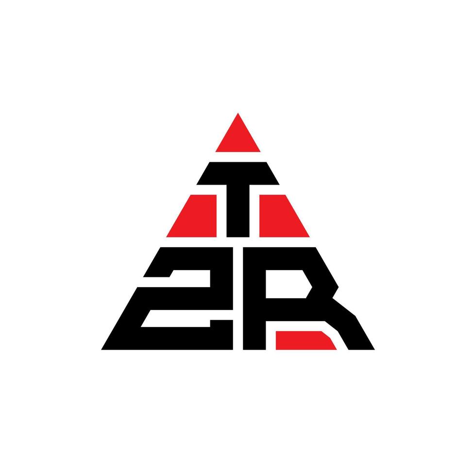 création de logo de lettre triangle tzr avec forme de triangle. monogramme de conception de logo triangle tzr. modèle de logo vectoriel triangle tzr avec couleur rouge. logo triangulaire tzr logo simple, élégant et luxueux.