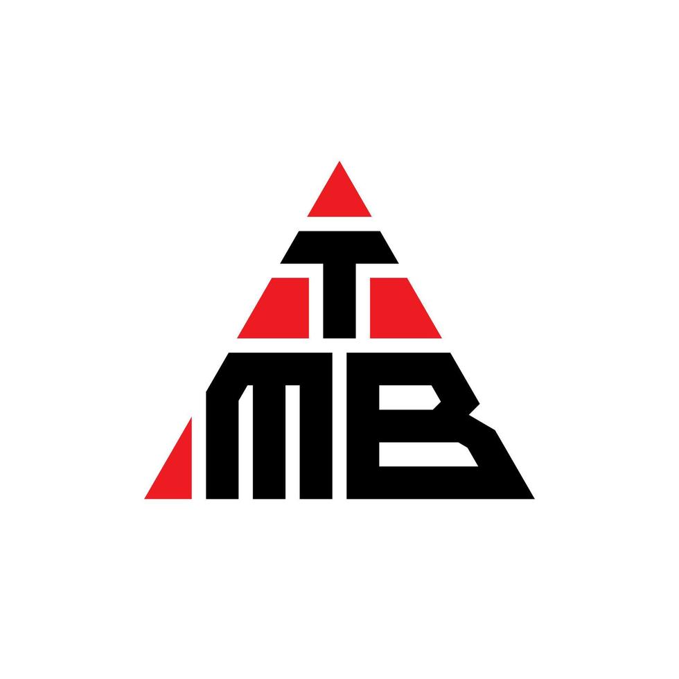 création de logo de lettre triangle tmb avec forme de triangle. monogramme de conception de logo triangle tmb. modèle de logo vectoriel triangle tmb avec couleur rouge. logo triangulaire tmb logo simple, élégant et luxueux.