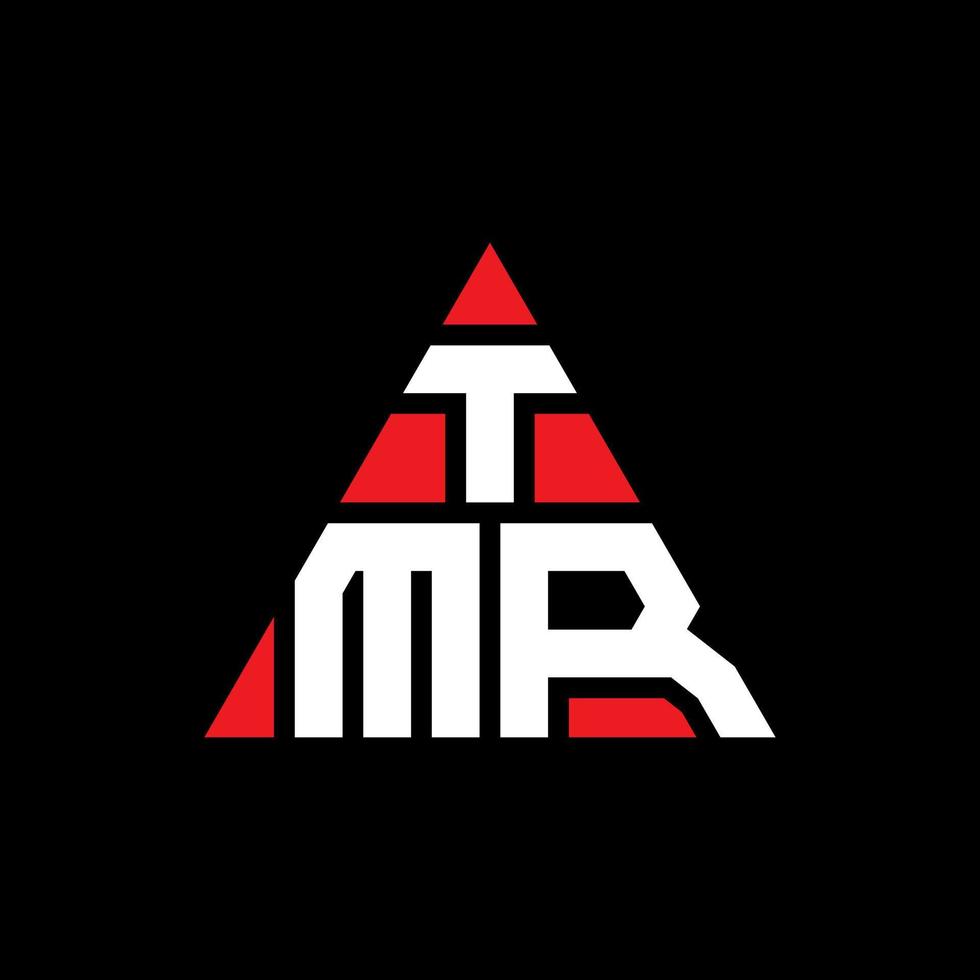 création de logo de lettre triangle tmr avec forme de triangle. monogramme de conception de logo triangle tmr. modèle de logo vectoriel triangle tmr avec couleur rouge. logo triangulaire tmr logo simple, élégant et luxueux.