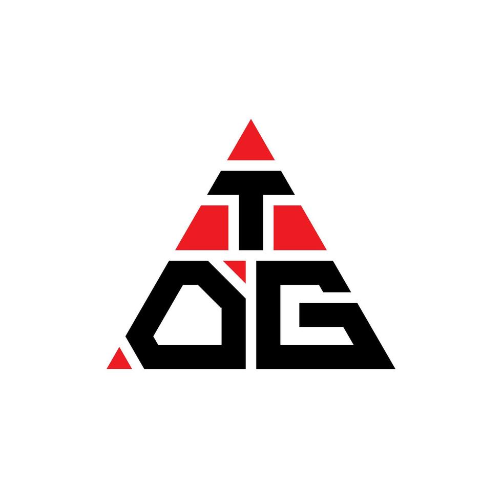 création de logo de lettre triangle tog avec forme de triangle. monogramme de conception de logo triangle tog. modèle de logo vectoriel triangle tog avec couleur rouge. tog logo triangulaire logo simple, élégant et luxueux.