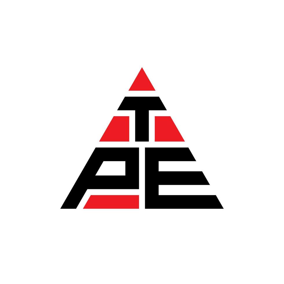 création de logo de lettre triangle tpe avec forme de triangle. monogramme de conception de logo triangle tpe. modèle de logo vectoriel triangle tpe avec couleur rouge. logo triangulaire tpe logo simple, élégant et luxueux.