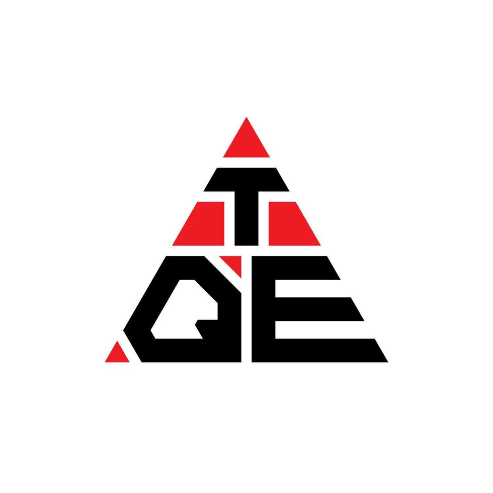 création de logo de lettre triangle tqe avec forme de triangle. monogramme de conception de logo triangle tqe. modèle de logo vectoriel triangle tqe avec couleur rouge. tqe logo triangulaire logo simple, élégant et luxueux.