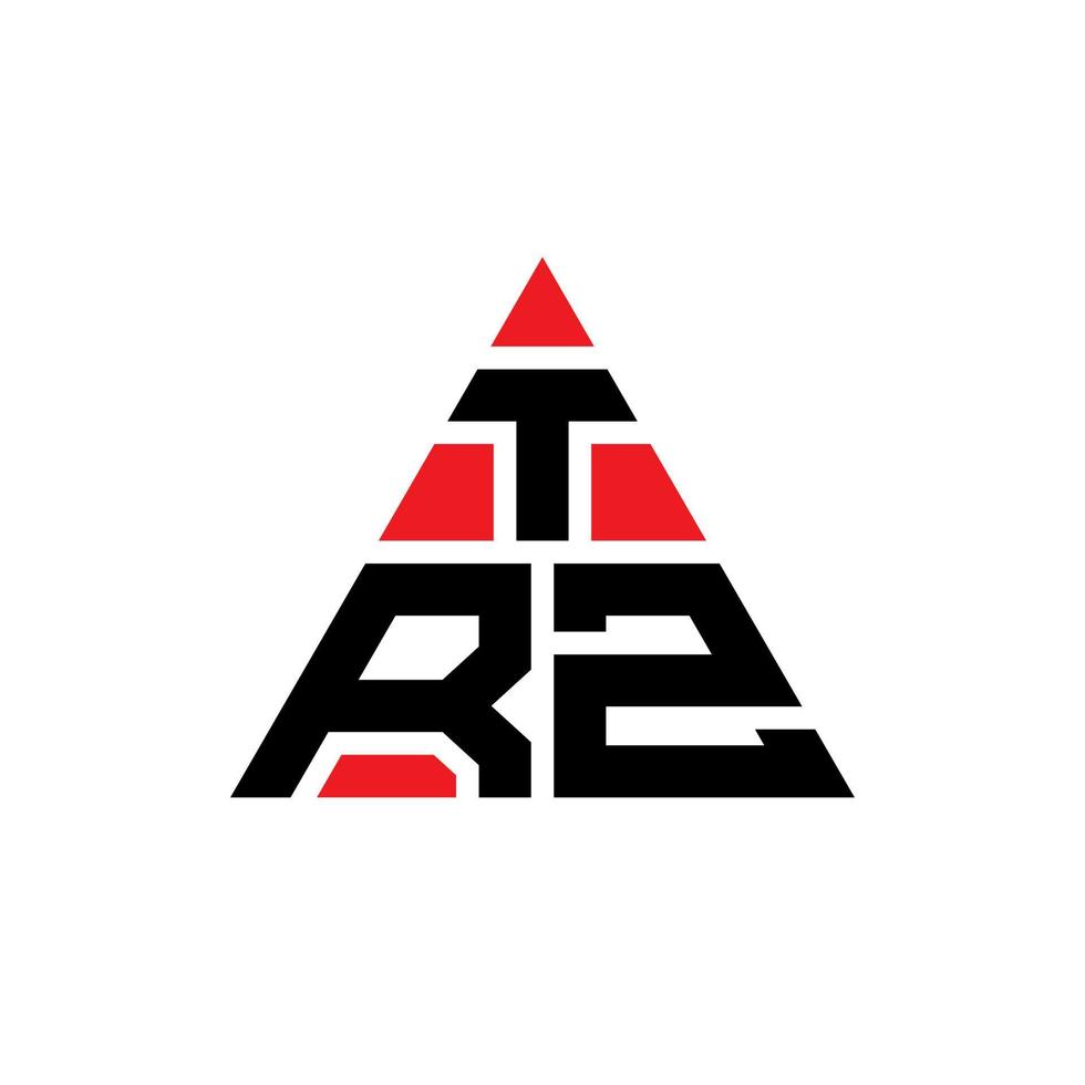 création de logo de lettre triangle trz avec forme de triangle. monogramme de conception de logo triangle trz. modèle de logo vectoriel triangle trz avec couleur rouge. logo triangulaire trz logo simple, élégant et luxueux.