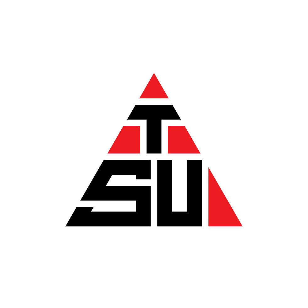 création de logo de lettre triangle tsu avec forme de triangle. monogramme de conception de logo triangle tsu. modèle de logo vectoriel triangle tsu avec couleur rouge. logo triangulaire tsu logo simple, élégant et luxueux.