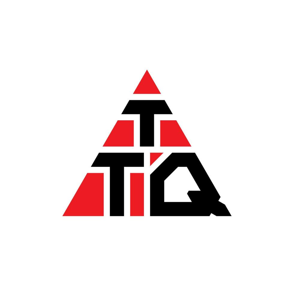 création de logo de lettre triangle ttq avec forme de triangle. monogramme de conception de logo triangle ttq. modèle de logo vectoriel triangle ttq avec couleur rouge. logo triangulaire ttq logo simple, élégant et luxueux.