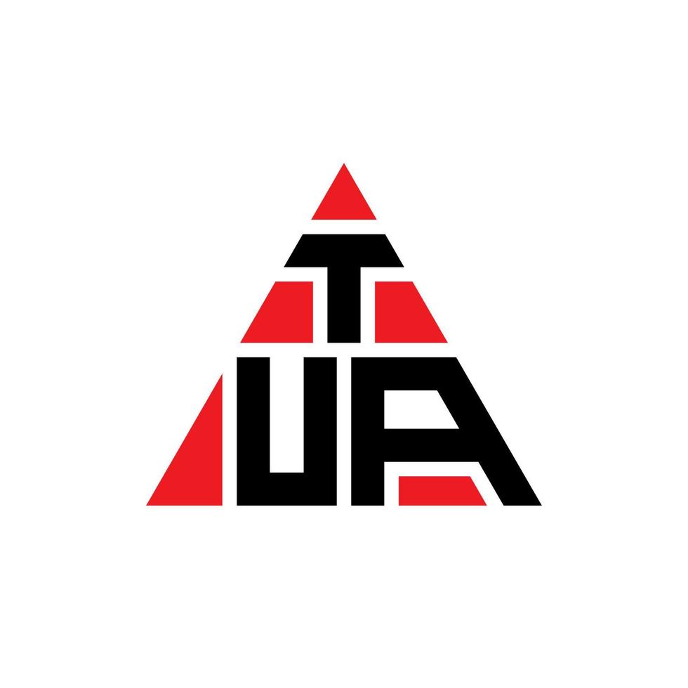 création de logo de lettre triangle tua avec forme de triangle. monogramme de conception de logo triangle tua. modèle de logo vectoriel triangle tua avec couleur rouge. logo triangulaire tua logo simple, élégant et luxueux.