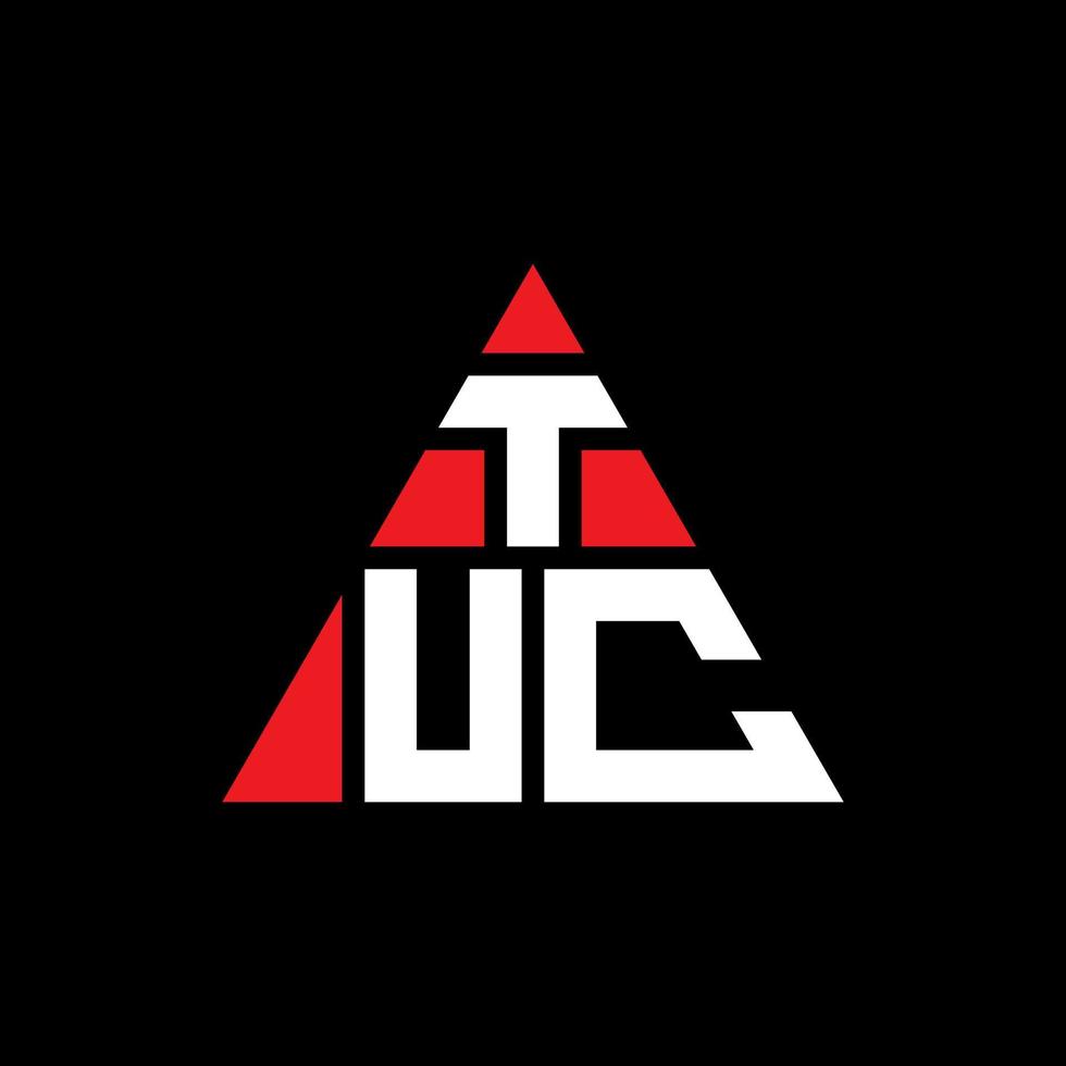 création de logo de lettre triangle tuc avec forme de triangle. monogramme de conception de logo triangle tuc. modèle de logo vectoriel triangle tuc avec couleur rouge. logo triangulaire tuc logo simple, élégant et luxueux.