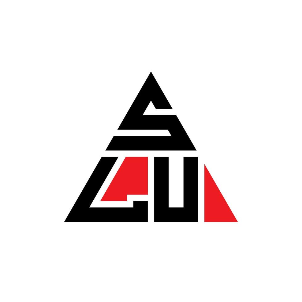 création de logo de lettre triangle slu avec forme de triangle. monogramme de conception de logo triangle slu. modèle de logo vectoriel triangle slu avec couleur rouge. logo triangulaire slu logo simple, élégant et luxueux.