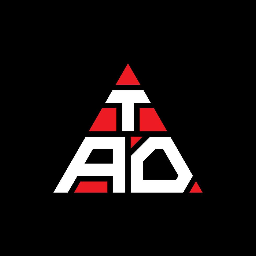 création de logo de lettre triangle tao avec forme de triangle. monogramme de conception de logo triangle tao. modèle de logo vectoriel triangle tao avec couleur rouge. logo triangulaire tao logo simple, élégant et luxueux.