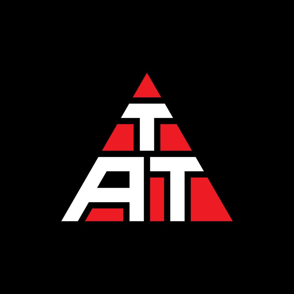 création de logo de lettre triangle tat avec forme de triangle. monogramme de conception de logo triangle tat. modèle de logo vectoriel triangle tat de couleur rouge. tat logo triangulaire logo simple, élégant et luxueux.
