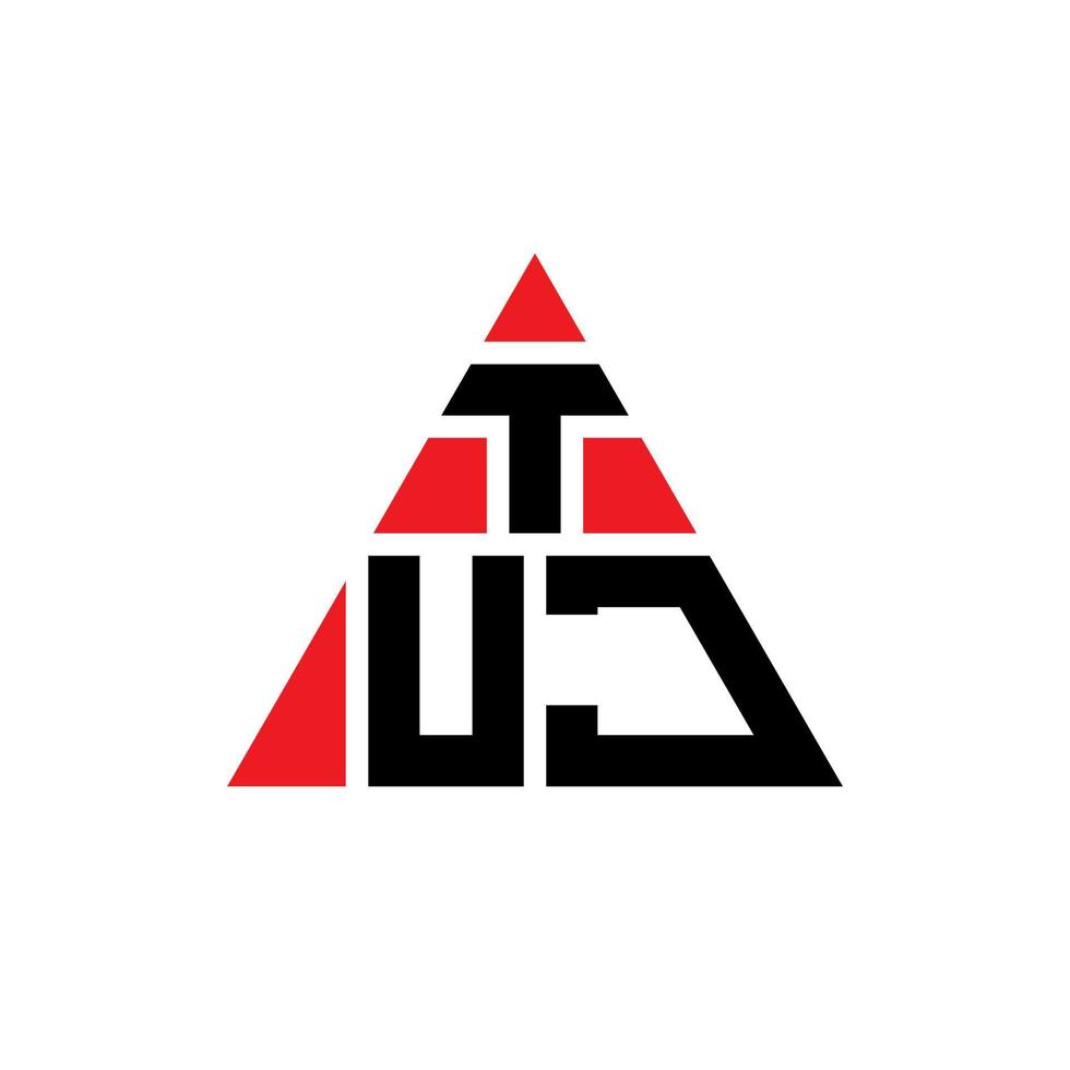 création de logo de lettre triangle tuj avec forme de triangle. monogramme de conception de logo triangle tuj. modèle de logo vectoriel triangle tuj avec couleur rouge. logo triangulaire tuj logo simple, élégant et luxueux.